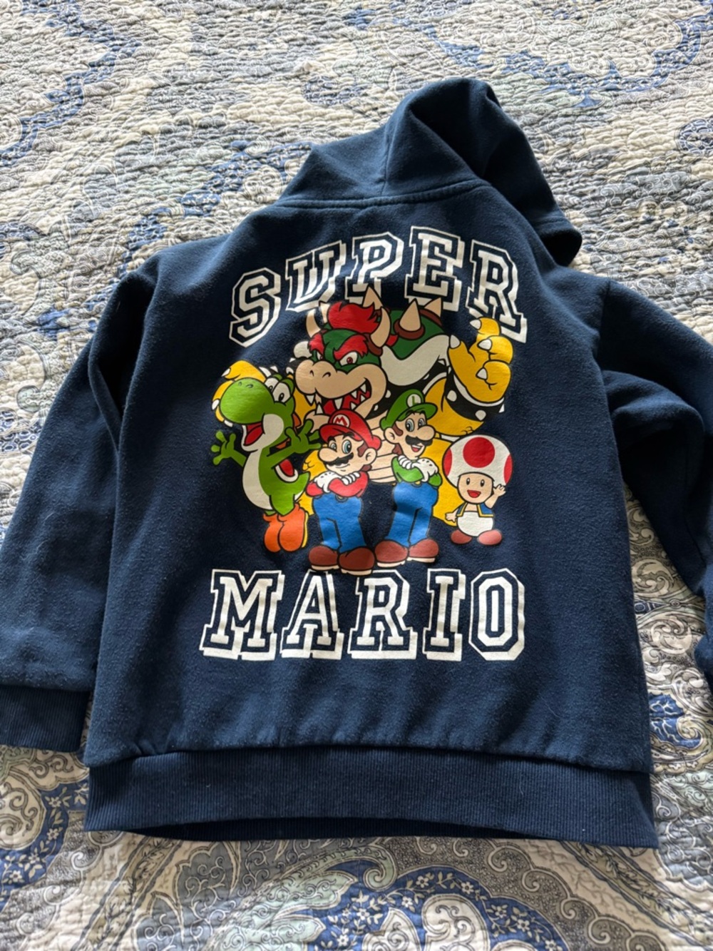 Nintendo Navy Super Mario Character Hoodie size 6/7